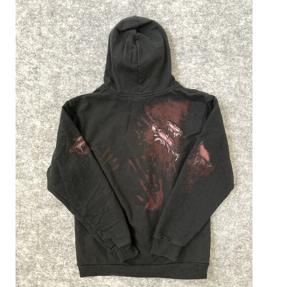 Halloween Horror Night Universal Studios hoodie zip up zombie mask black bloody - Picture 8 of 12